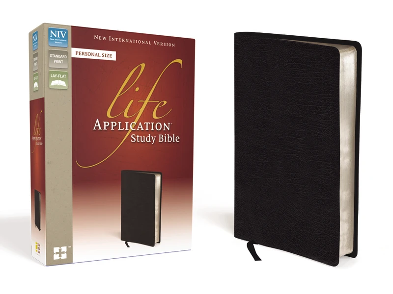 NIV, Life Application Study Bible, Second Edition, Personal Size, Bonded Leather, Black
